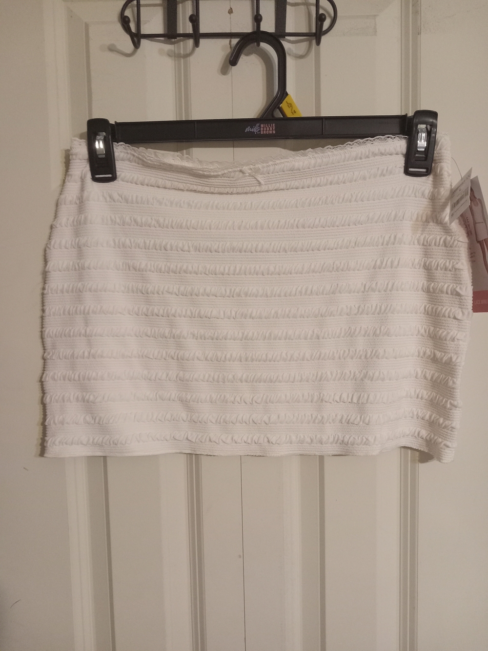 White Textured Mini Skirt - Unbranded